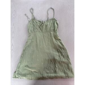O'neill Sage Green tinkerbell Eyelet Lace Mini Dress Cottagecore Fairycore
